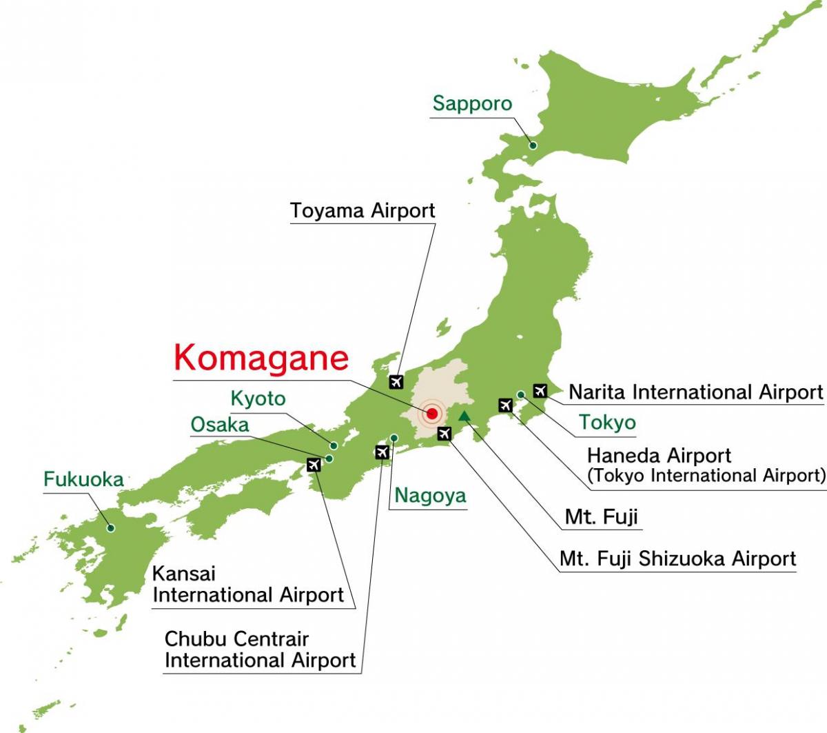 japan karta flygplatser