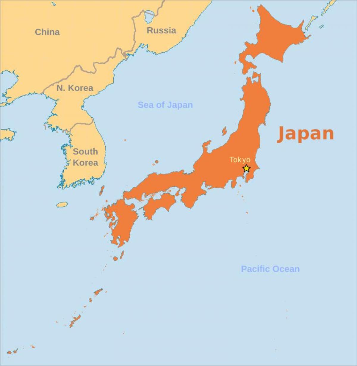 japan karta Japan karta märkt   Märkt karta över japan och Östra asien   Asien) japan karta