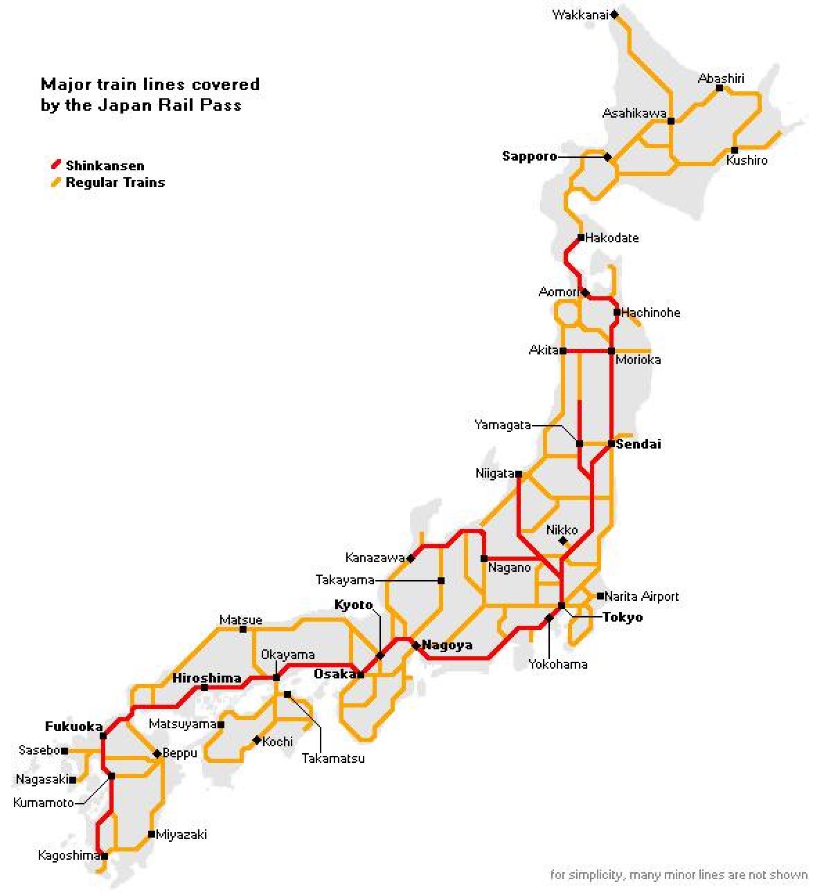 järnväg karta japan