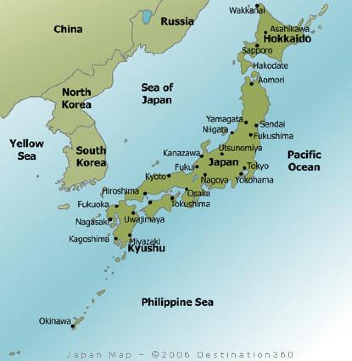 Karta japan större städer - Karta över japan större städer (Östra asien