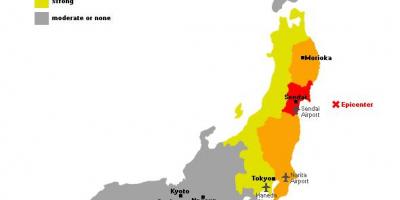 Karta över japan tsunamin