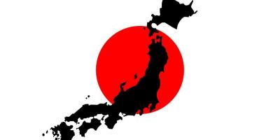 Japan karta flagga